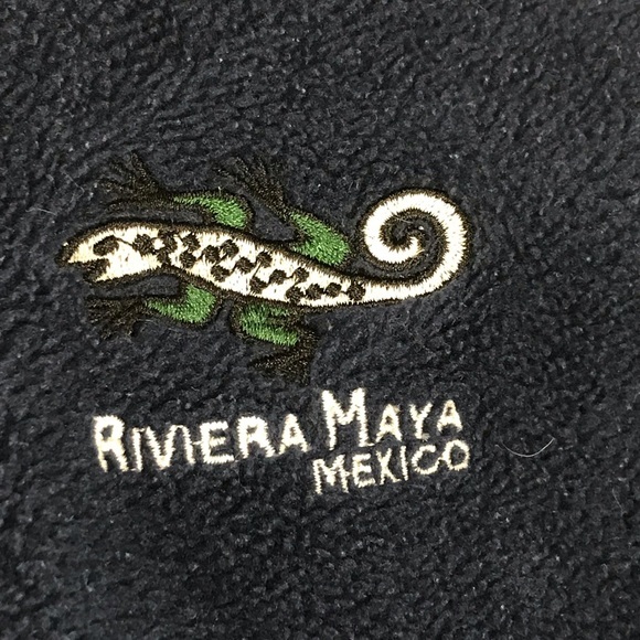 Mr. Buho Riviera Maya Mexico Fleece Sweatshirt, Navy Blue, Large - Picture 3 of 5